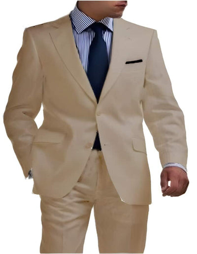 Linen Suit - Mens Summer Suits Tan 2 Button Color - Beach Wedding 1 68-0906  - from alligatorwarehouse.com