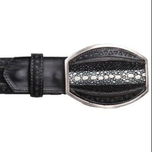 Cinto Corte Laser de Mantarraya Perla Completa Original Color Negro LAB-C24U1105