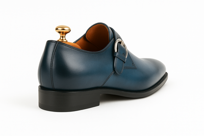 Mens Carrucci Classic Leather Fade Single D-Buckle Monk Strap Dress Shoe in Chestnut 54   - from alligatorwarehouse.com