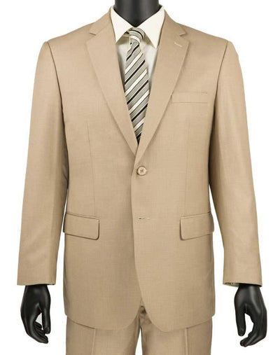 Classic Fit Sharkskin 2 Piece Suit Color Beige 1 SO12LK-1_BEIGE_36S  - from alligatorwarehouse.com