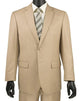 Classic Fit Sharkskin 2 Piece Suit Color Beige