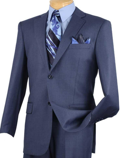 Classic Fit Sharkskin 2 Piece Suit Color Blue 1 SO12LK-1_Blue_36S  - from alligatorwarehouse.com