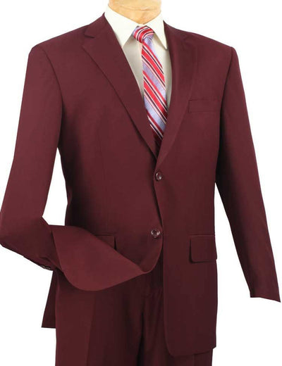 Classic Fit Sharkskin 2 Piece Suit Color Burgundy 1 SO12LK-1_BURGUNDY_36S  - from alligatorwarehouse.com