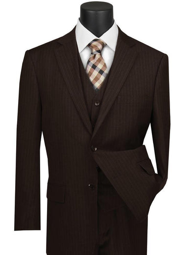 Classic Fit Tone on Tone Pinstripe Suit Color Brown 1 SO1V2RS-7_Brown_38S  - from alligatorwarehouse.com