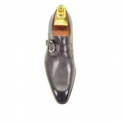 Mens Carrucci Classic Leather Fade Single D-Buckle Monk Strap Dress Shoe in Chestnut 24   - from alligatorwarehouse.com