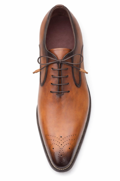 Mezlan Coventry Cognac Italian Calfskin Leather Oxford