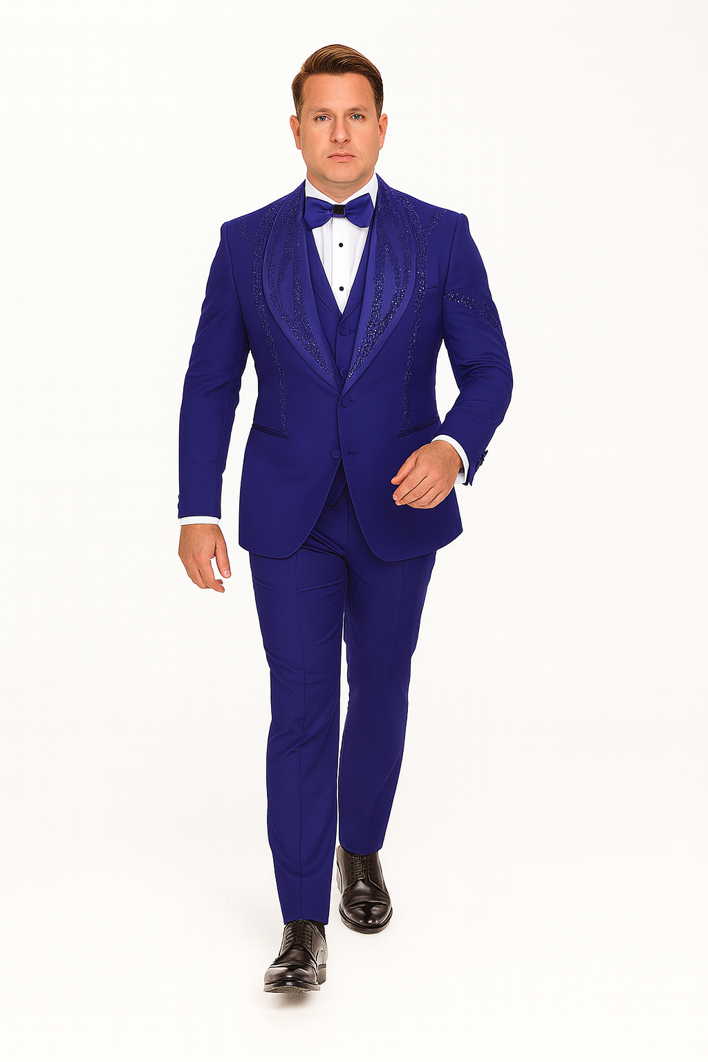 Royal Blue Italian Wool 3-Piece Modern Fit Tuxedo