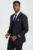 Men's Two Button Vested Stacy Adams Designer Basic Suit In Black 2 1K-4516  - from alligatorwarehouse.com