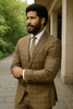 Wool Suit - Italian Made Business Suit by Statement Men's 3 Piece 100% Wool Modern Fit Suit - Sharp Plaid Pattern 8 ZILO-1_Charcoal_38R  - from alligatorwarehouse.com