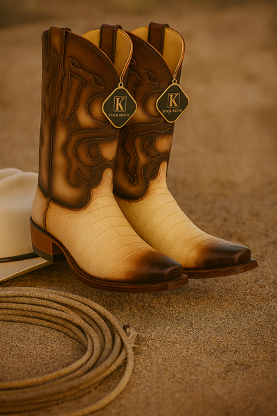 King Exotic Men's Caiman Belly Snip Toe Boots 28 -01  - from alligatorwarehouse.com