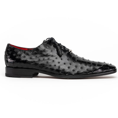 Marco Di Milano Criss Black Ostrich Quill Dress Shoe Oxfords 1 CRISS_OSTRICH_BLACK_8  - from alligatorwarehouse.com
