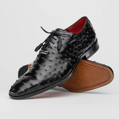 Marco Di Milano Criss Black Ostrich Quill Dress Shoe Oxfords 2 CRISS_OSTRICH_BLACK_8  - from alligatorwarehouse.com