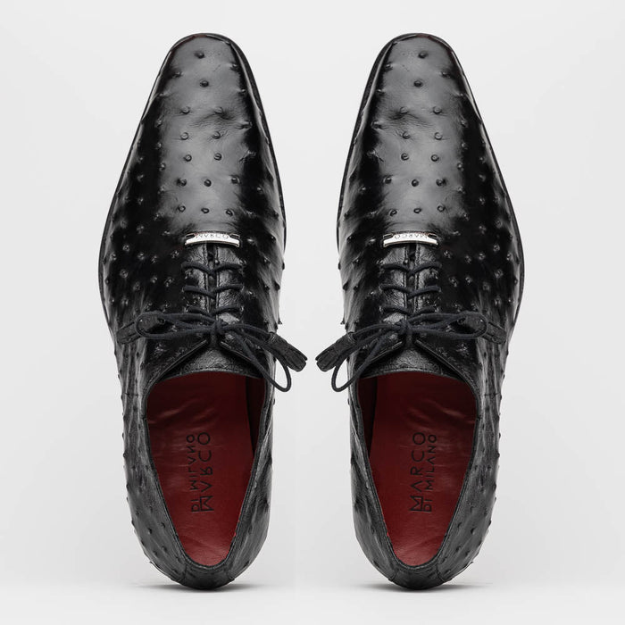 Marco Di Milano Criss Ostrich Quill Dress Oxfords Black