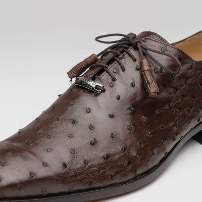 Marco Di Milano Criss Brown Ostrich Quill Dress Shoe Oxfords 4 CRISS_OSTRICH_BROWN_8  - from alligatorwarehouse.com