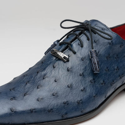 Marco Di Milano Criss Navy Ostrich Quill Dress Shoe Oxfords 3 CRISS_OSTRICH_NAVY_8  - from alligatorwarehouse.com