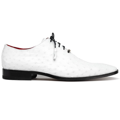 Marco Di Milano Criss White Ostrich Quill Dress Shoe Oxfords 1 CRISS_OSTRICH_WHITE_8  - from alligatorwarehouse.com