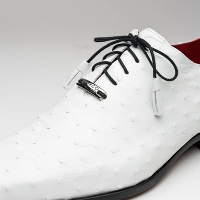 Marco Di Milano Criss White Ostrich Quill Dress Shoe Oxfords 3 CRISS_OSTRICH_WHITE_8  - from alligatorwarehouse.com