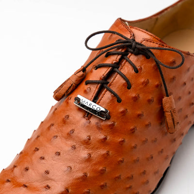 Marco Di Milano Criss Brandy Ostrich Quill Dress Shoe Oxfords 2 CRISS_OSTRICH_BRANDY_8  - from alligatorwarehouse.com