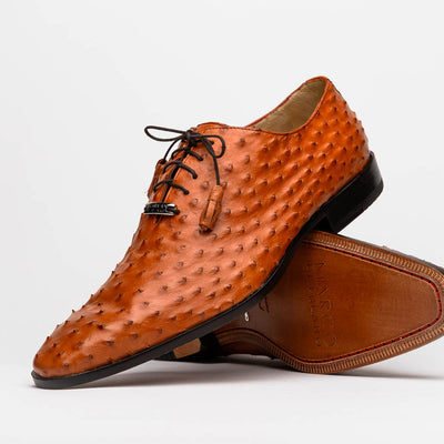 Marco Di Milano Criss Brandy Ostrich Quill Dress Shoe Oxfords 4 CRISS_OSTRICH_BRANDY_8  - from alligatorwarehouse.com