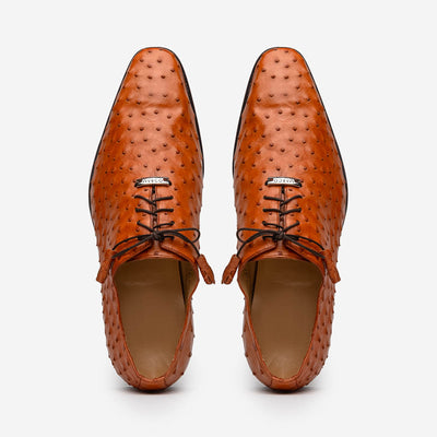Marco Di Milano Criss Brandy Ostrich Quill Dress Shoe Oxfords 5 CRISS_OSTRICH_BRANDY_8  - from alligatorwarehouse.com