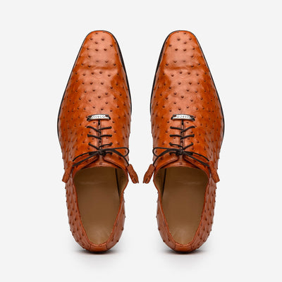 Marco Di Milano Criss Ostrich Quill Dress Oxfords Brandy