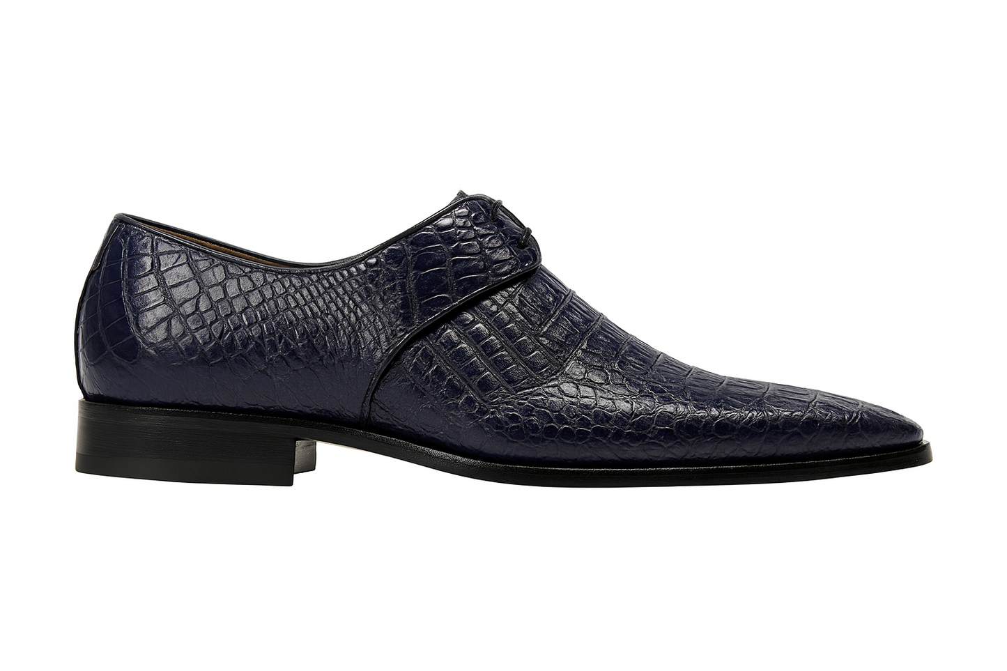 Men's Navy Crocodile & Calfskin Leather Slip-On Dress Loafers
