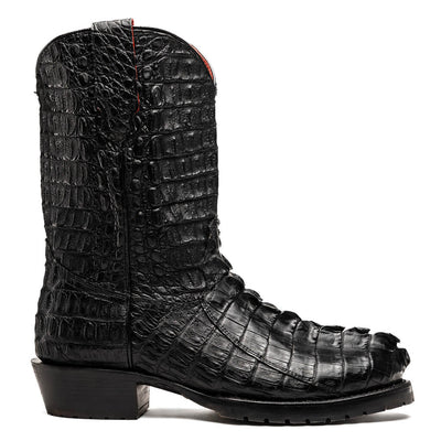 Marco Di Milano Marlboro Black Hornback Crocodile Tail Tractor Sole Cowboy Boots 2   - from alligatorwarehouse.com