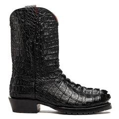 Marco Di Milano Marlboro Black Hornback Crocodile Tail Tractor Sole Cowboy Boots