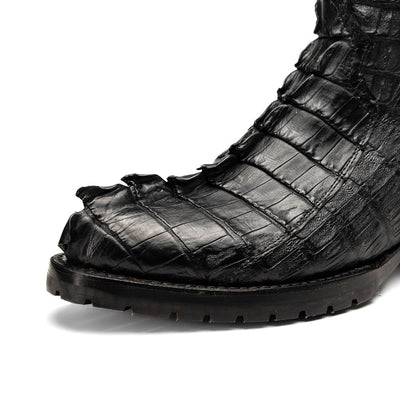 Marco Di Milano Marlboro Black Hornback Crocodile Tail Tractor Sole Cowboy Boots 4   - from alligatorwarehouse.com