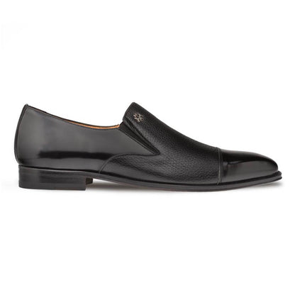 Mezlan Milani Calfskin & Deerskin Black Slip On Men's Loafer