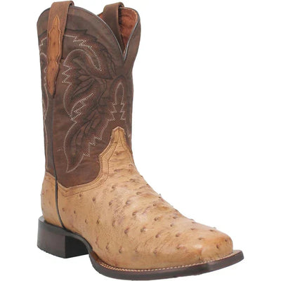 Dan Post Men's Alamosa Full Quill Ostrich Square Toe Boots - Sand 2 DP3876_7_D  - from alligatorwarehouse.com