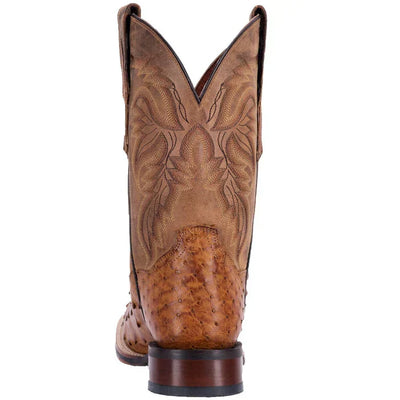 Dan Post Men's Alamosa Full Quill Ostrich Square Toe Boots - Tan 4 DP3876_7_D  - from alligatorwarehouse.com