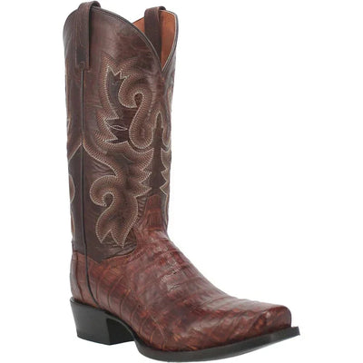 Dan Post Men's Bayou Genuine Caiman Belly Square Toe Boots - Brass 1 DP3074_7_D  - from alligatorwarehouse.com