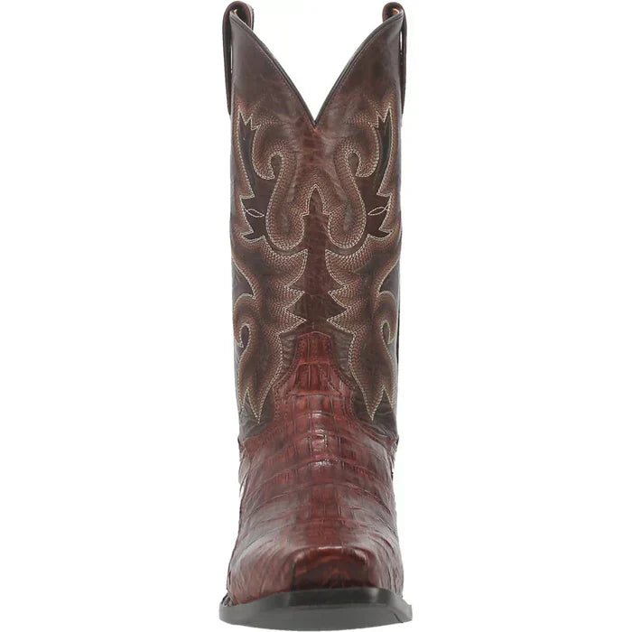 Dan Post Men's Bayou Genuine Caiman Belly Square Toe Boots - Brass