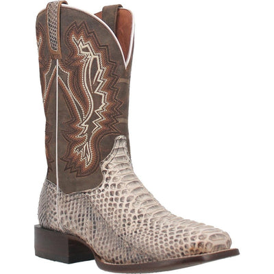 Dan Post Men's Brutus Python Snakeskin Square Toe Boots - Natural 1 DP4917_7_D  - from alligatorwarehouse.com