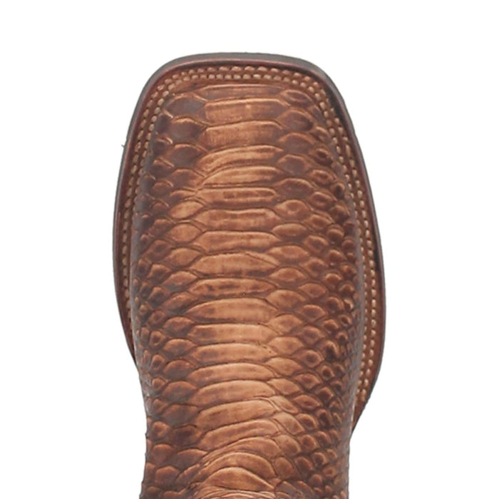 Dan Post Men's KA Python Print Leather Square Toe Boots - Brown 2 DP4526_7_D  - from alligatorwarehouse.com