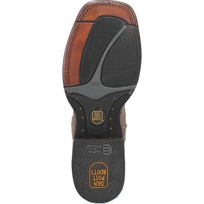 Dan Post Men's KA Python Print Leather Square Toe Boots - Brown 5 DP4526_7_D  - from alligatorwarehouse.com