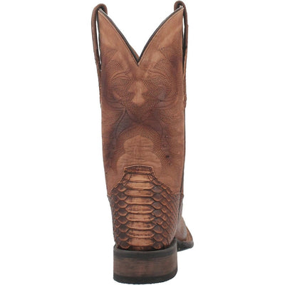 Dan Post Men's KA Python Print Leather Square Toe Boots - Brown 4 DP4526_7_D  - from alligatorwarehouse.com