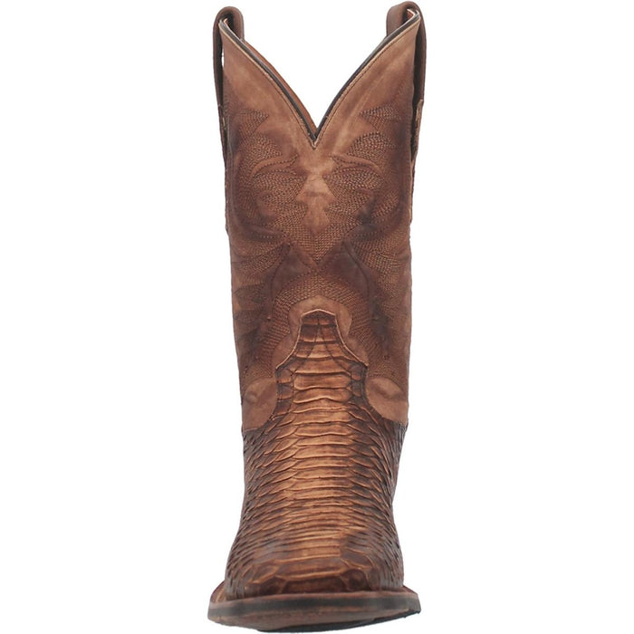 Dan Post Men's KA Python Print Leather Square Toe Boots - Brown 3 DP4526_7_D  - from alligatorwarehouse.com