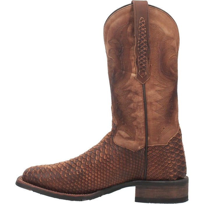 Dan Post Men's KA Python Print Leather Square Toe Boots - Brown 6 DP4526_7_D  - from alligatorwarehouse.com