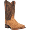 Dan Post Men's Kershaw Full Quill Ostrich Square Toe Boots - Saddle 6 DP4951_7_D  - from alligatorwarehouse.com