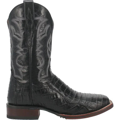 Dan Post Men's Kingsly Genuine Caiman Belly Square Toe Boots - Black 1 DP4805_7_D  - from alligatorwarehouse.com