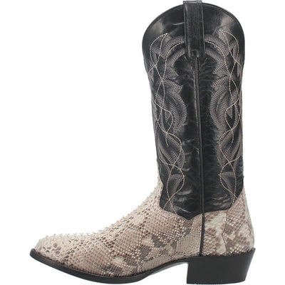 Dan Post Men's Manning Python Snakeskin Round Toe Boots - Natural 7 DP3036_7_D  - from alligatorwarehouse.com