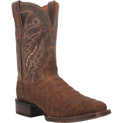Dan Post Men's Bayou Genuine Caiman Belly Square Toe Boots - Brass 1 DP3074_7_D  - from alligatorwarehouse.com