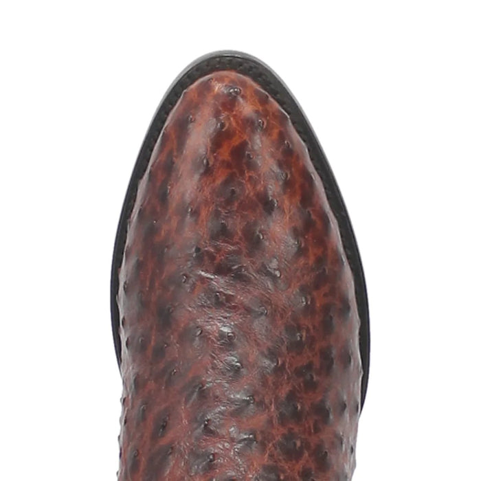 Dan Post Men's Pershing Full Quill Ostrich Round Toe Boots - Brass 6 DP3016_7.5_D  - from alligatorwarehouse.com