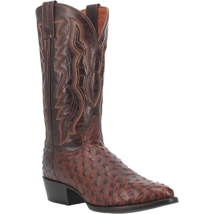 Dan Post Men's Pershing Full Quill Ostrich Round Toe Boots - Brass 1 DP3016_7.5_D  - from alligatorwarehouse.com