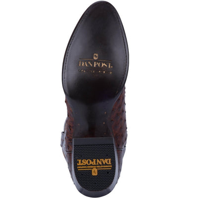 Dan Post Men's Pershing Full Quill Ostrich Round Toe Boots - Brass 2 DP3016_7_D  - from alligatorwarehouse.com