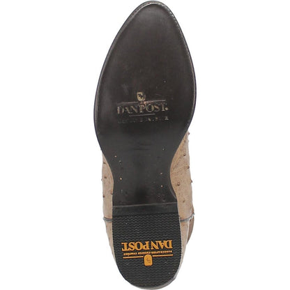 Dan Post Men's Pershing Full Quill Ostrich Round Toe Boots - Brass