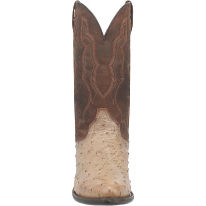 Dan Post Men's Pershing Full Quill Ostrich Round Toe Boots - Brass