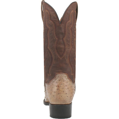 Dan Post Men's Pershing Full Quill Ostrich Round Toe Boots - Brass